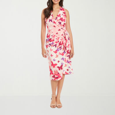 Clover And Sloane Sleeveless Floral Midi Fit + Flare Dress