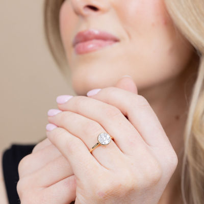 Diamond Blossom (G / Si2) Womens 3/4 CT. T.W. Lab Grown White Diamond 10K Gold Round Cocktail Ring