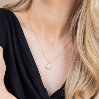 Diamond Blossom (G / Si2) Womens 3/4 CT. T.W. Lab Grown White Diamond 10K Gold Round 18 Inch Pendant Necklace