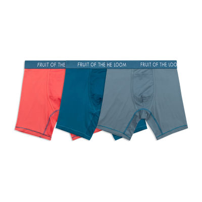 Fruit of the Loom Getaway Mens 3 Pack Long Leg Boxer Briefs