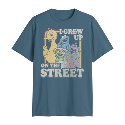 Big and Tall Mens Crew Neck Short Sleeve Regular Fit Sesame Street Graphic T-Shirt