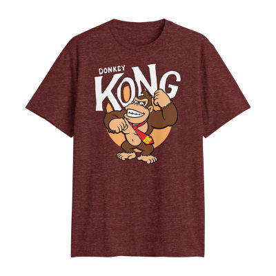 Big and Tall Mens Crew Neck Short Sleeve Regular Fit Donkey Kong Graphic T-Shirt