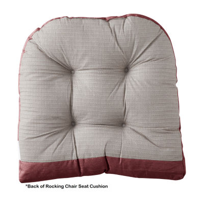 Sweet Home Collection™ Rocking Chair Cushion 2 Piece Tufted Non Slip Set of Upper and Lower Cushions