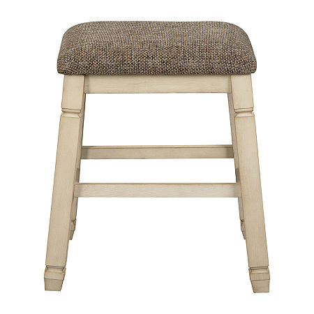 Signature Design By Ashley Valdine Collection 2-pc. Counter Height Upholstered Bar Stool, One Size, White