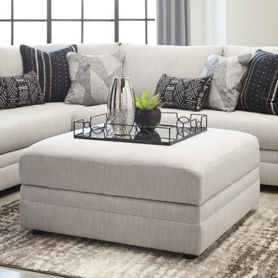 Signature Design by Ashley® Neira Fog Living Room Collection Upholstered Storage Ottoman