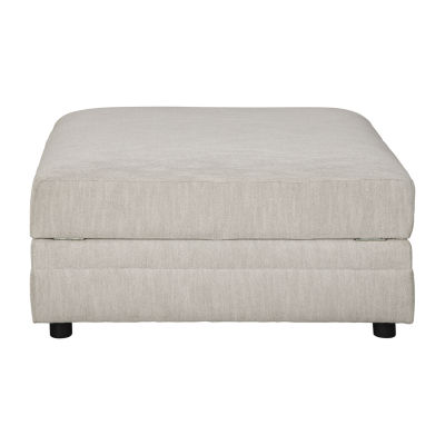 Signature Design by Ashley® Neira Fog Living Room Collection Upholstered Storage Ottoman