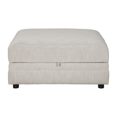 Signature Design by Ashley® Neira Fog Living Room Collection Upholstered Storage Ottoman