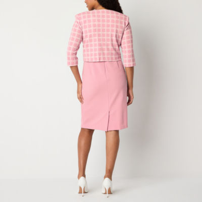 Maya Brooke Womens Grid Jacket Dress