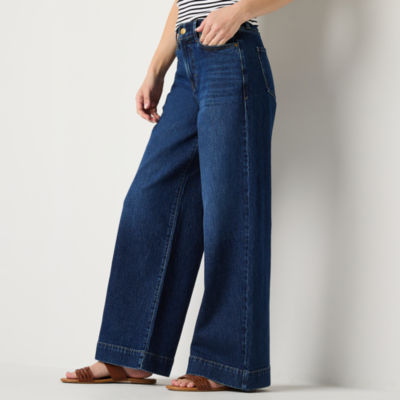 a.n.a Tall Womens High Rise Wide Leg Jean