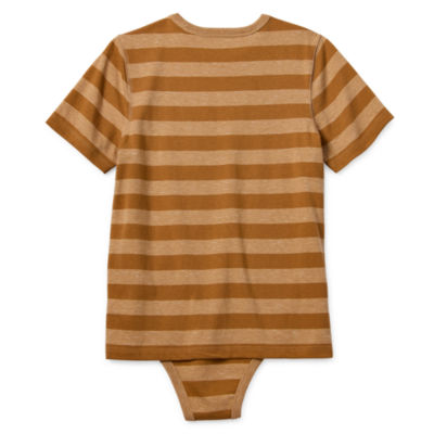 Thereabouts Little & Big Boys Adaptive Crew Neck Short Sleeve Bodysuit