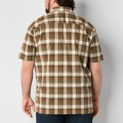 mutual weave Big and Tall Mens Classic Fit Short Sleeve Checked Button-Down Shirt