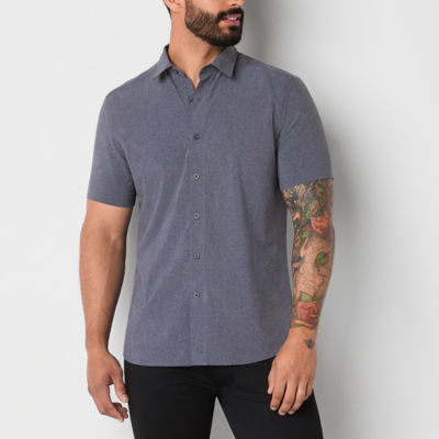 Stylus Mens Regular Fit Short Sleeve Button-Down Shirt