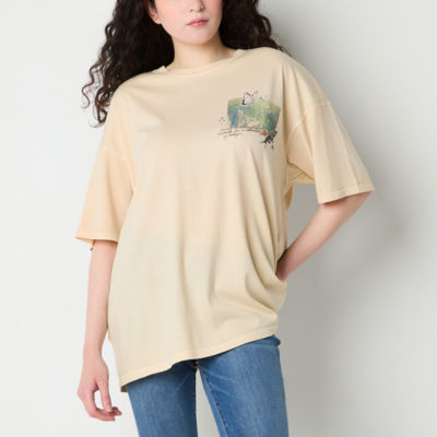 Arizona Oversized Womens Juniors Crew Neck Short Sleeve T-Shirt