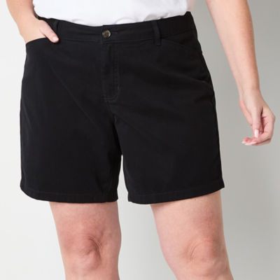 St. John's Bay 8" Womens Mid Rise Chino Short-Plus