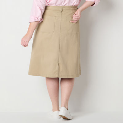 St. John's Bay Womens Denim Skirt-Plus