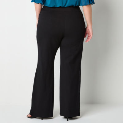 Bold Elements-Plus Womens High Rise Flare Pull-On Pants