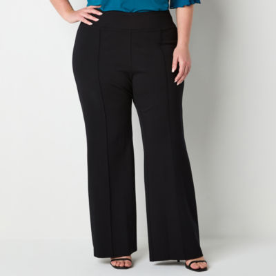 Bold Elements-Plus Womens High Rise Flare Pull-On Pants