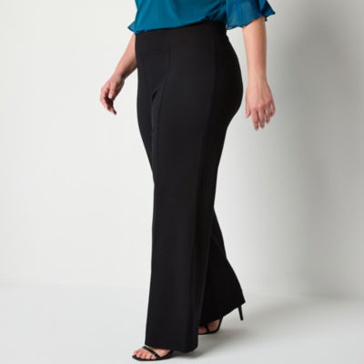 Bold Elements-Plus Womens High Rise Flare Pull-On Pants