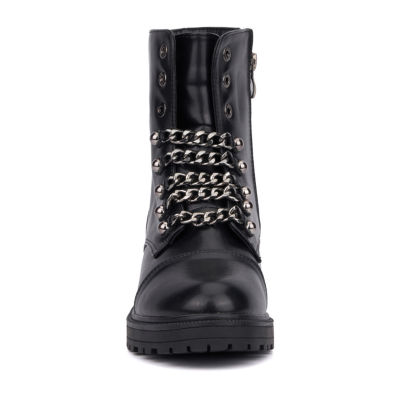 New York & Company Womens Cruz Flat Heel Combat Boots