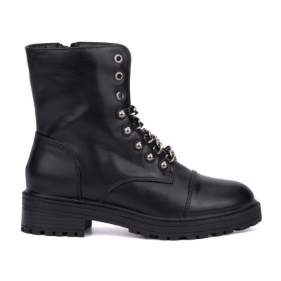 New York & Company Womens Cruz Flat Heel Combat Boots