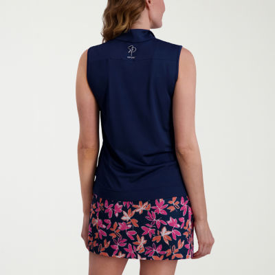 Stella Parker Womens Mock Neck Sleeveless Active Quarter-Zip Pullover