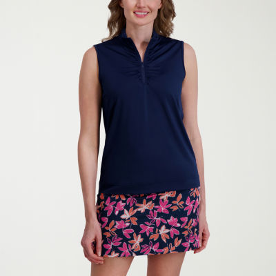 Stella Parker Womens Mock Neck Sleeveless Active Quarter-Zip Pullover