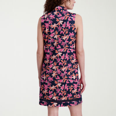 Stella Parker Womens Sleeveless Floral Shift Dress