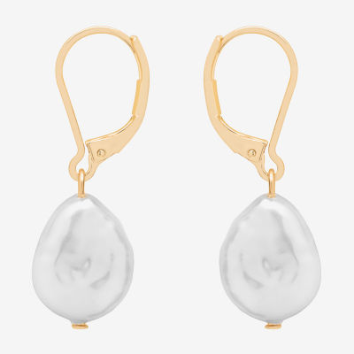 Bijoux Bar Delicates Gold Tone Simulated Pearl Drop Earrings