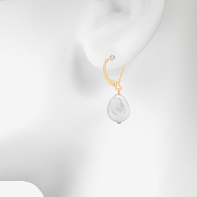 Bijoux Bar Delicates Gold Tone Simulated Pearl Drop Earrings