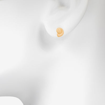 Bijoux Bar Delicates Gold Tone Shell Simulated Pearl Gold Tone 6 Pair Earring Set