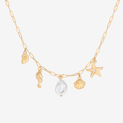 Bijoux Bar Delicates Gold Tone Gold Tone 16 Inch Collar Necklace