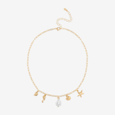 Bijoux Bar Delicates Gold Tone Gold Tone 16 Inch Collar Necklace