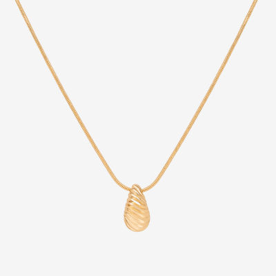 Bijoux Bar Delicates Gold Tone Womens Stainless Steel 16 Inch Pendant Necklaces