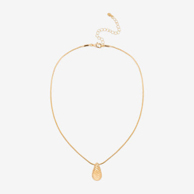 Bijoux Bar Delicates Gold Tone Womens Stainless Steel 16 Inch Pendant Necklaces