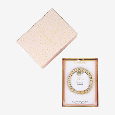 Footnotes Womens Cubic Zirconia 10K Gold Over Brass Beaded Bracelet