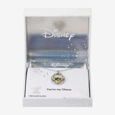 Disney Classics Womens Crystal 10K Gold Over Brass Pure Silver Over Brass 16 Inch Pendant Necklace