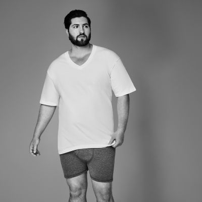 Stafford Heavyweight Mens 4 Pack Short Sleeve V Neck T-Shirt Big