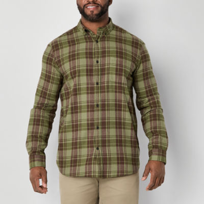 St. John's Bay Mens Long Sleeve Classic Fit Big and Tall Flannel Shirt