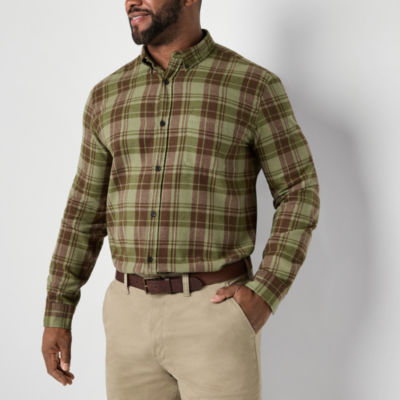 St. John's Bay Mens Long Sleeve Classic Fit Big and Tall Flannel Shirt