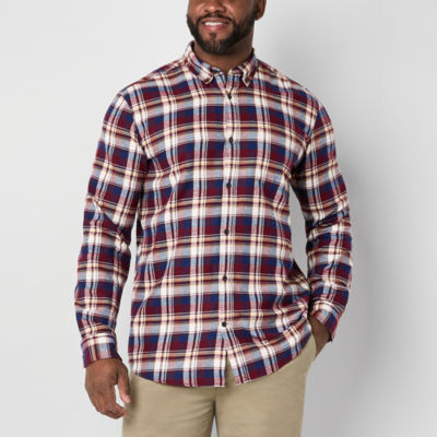 St. John's Bay Mens Long Sleeve Classic Fit Big and Tall Flannel Shirt