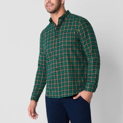 St. John's Bay Mens Long Sleeve Classic Fit Flannel Shirt