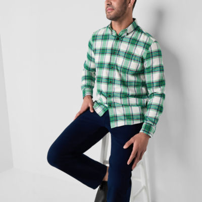 St. John's Bay Mens Long Sleeve Classic Fit Flannel Shirt