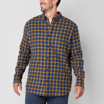 St. John's Bay Mens Long Sleeve Classic Fit Big and Tall Flannel Shirt
