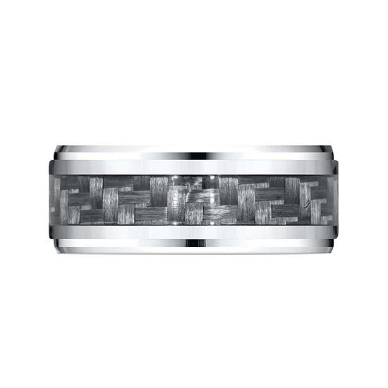 Mens 9mm Cobalt and Carbon Fiber Wedding Band Ring