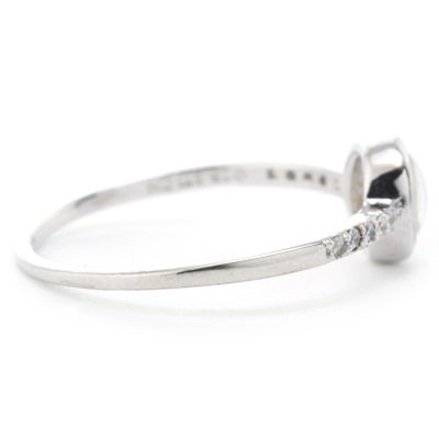 Silver Treasures Womens White Cubic Zirconia Sterling Silver Round Band