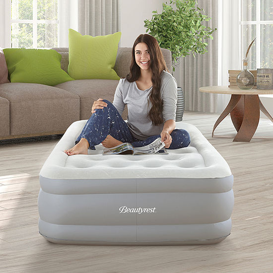 Beautyrest Sky Rise Raised Adjustable Comfort Coil Top Air Bed with Express Pump