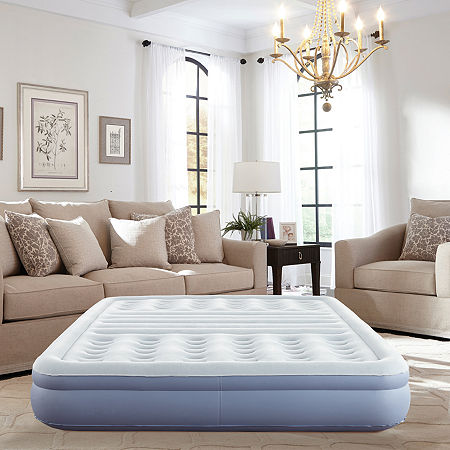 Thomasville 12 Queen Lumbar Lift Ti-Zone Support Raised Air Bed Mattress With Express Pump, One Size, Blue