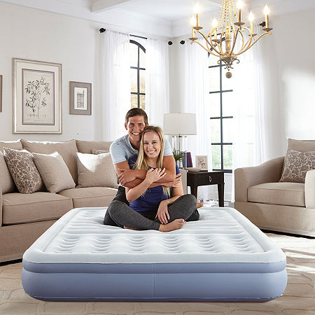 Thomasville 12 Queen Lumbar Lift Ti-Zone Support Raised Air Bed Mattress With Express Pump, One Size, Blue