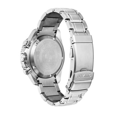 Citizen Promaster Diver Mens Chronograph Silver Tone Stainless Steel Bracelet Watch Ca0719-53e