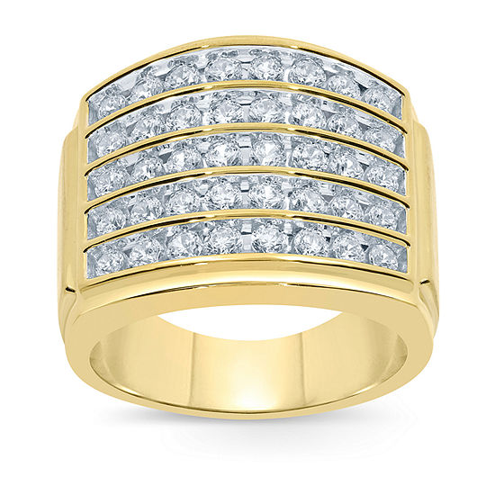 Mens 2 CT. T.W. Mined White Diamond 10K Gold Fashion Ring